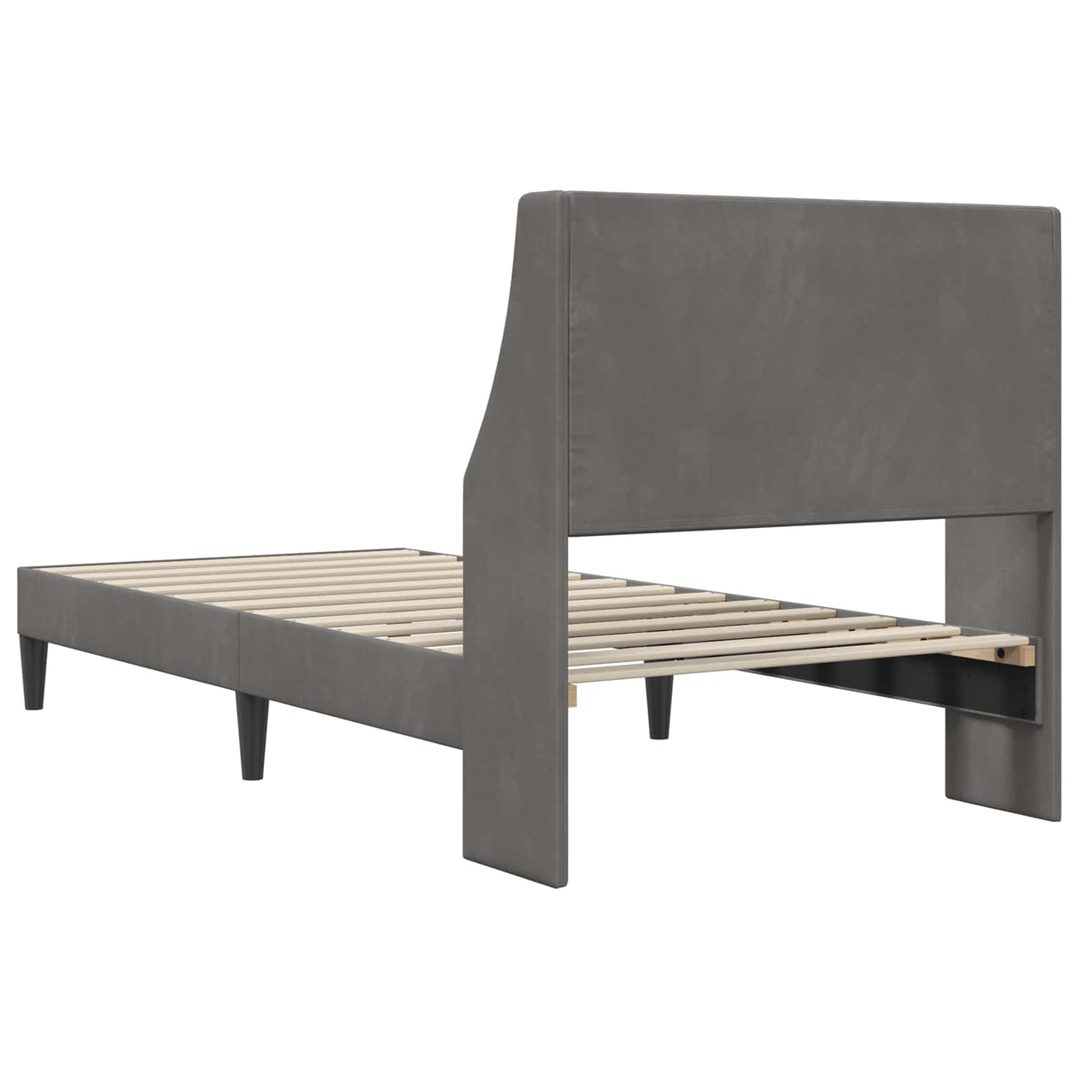 Bed Frame with Headboard Dark Grey connect plate