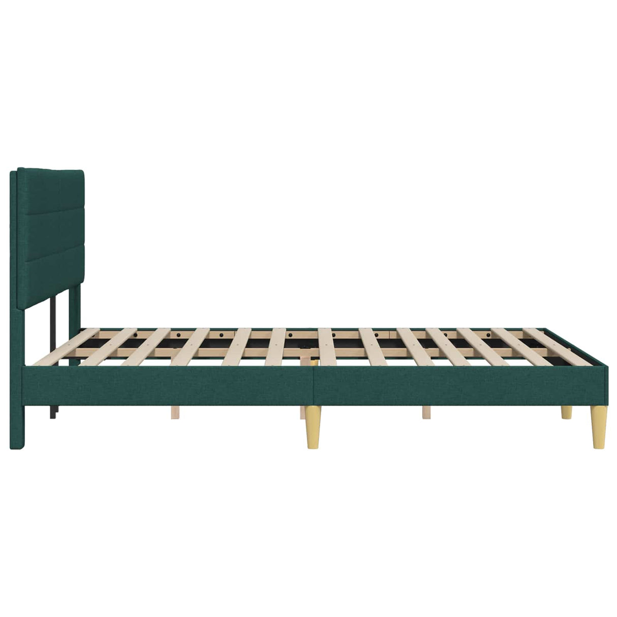 Bed Frame with Headboard Dark Grey 153 x 203 cm Fabric
