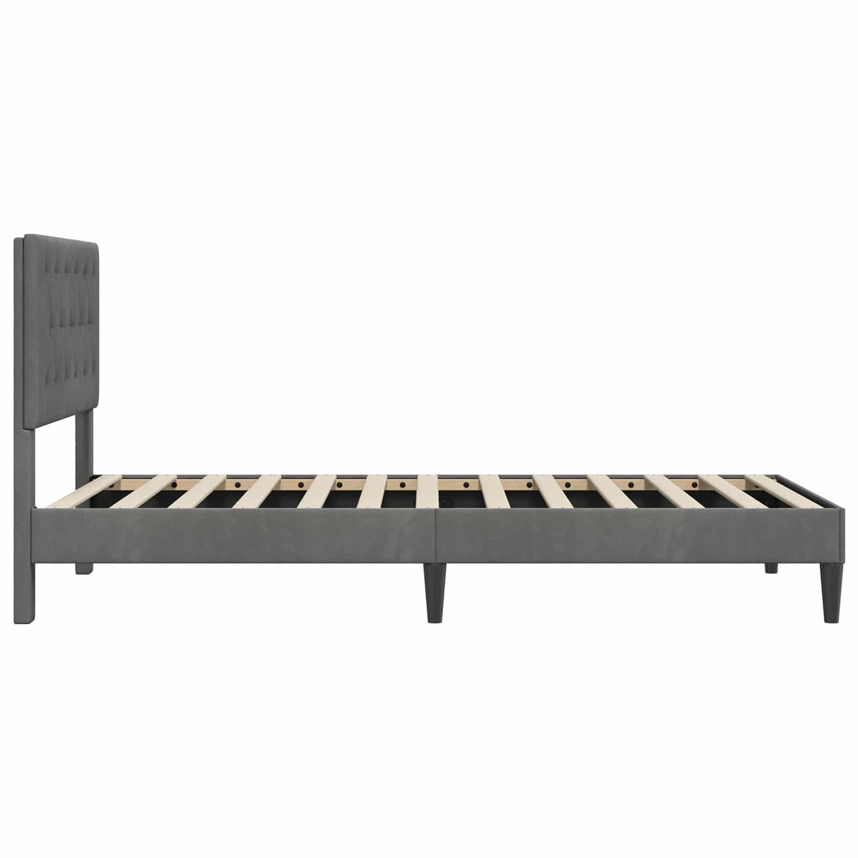 Bed Frame with Headboard Dark Grey 90 x 190 cm Velvet