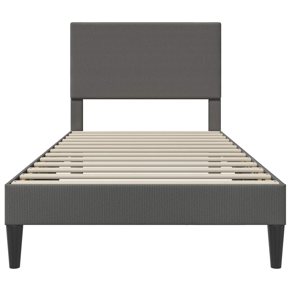 Bed Frame with Headboard Dark Grey 90 x 190 cm Corduroy Fabric