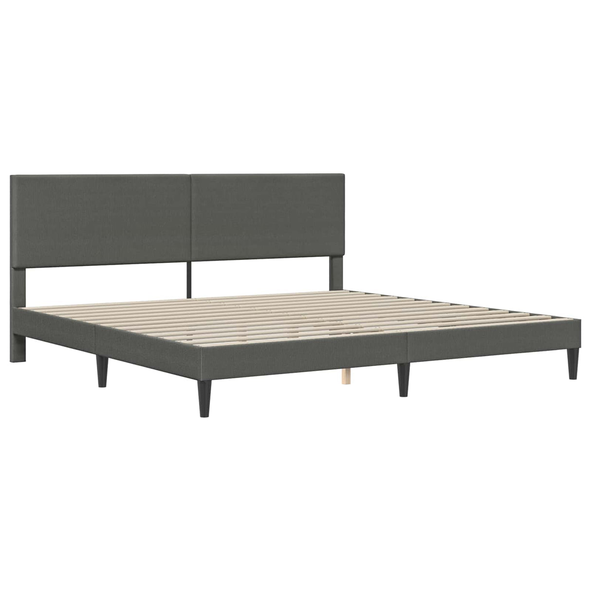 Bed Frame with Headboard Dark Grey 180 x 200 cm Corduroy Fabric