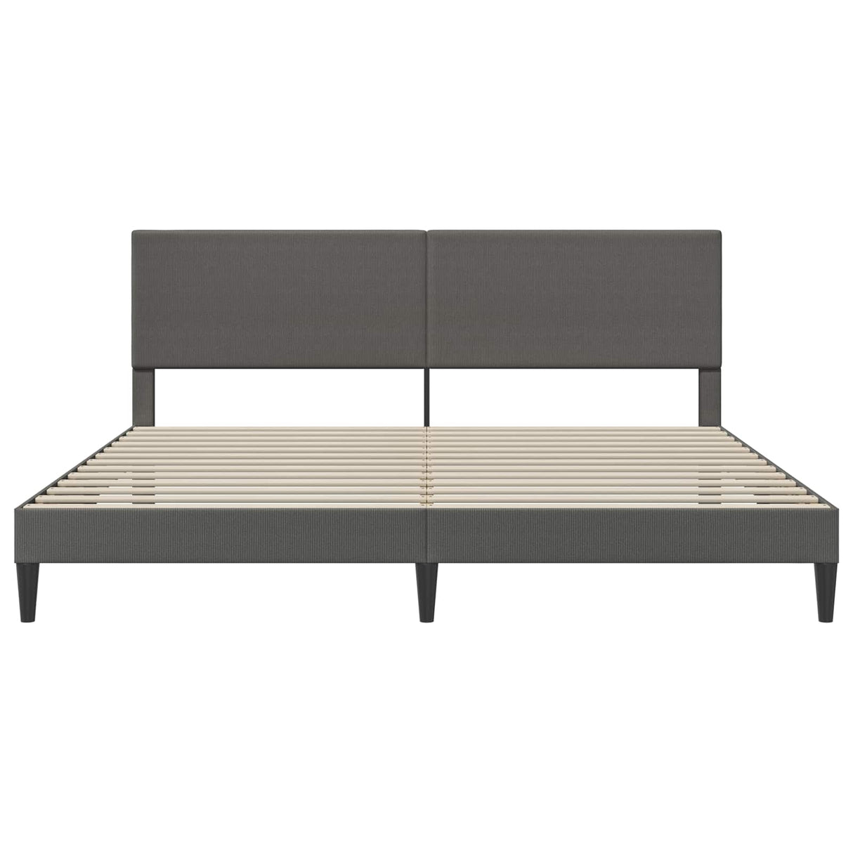 Bed Frame with Headboard Dark Grey 180 x 200 cm Corduroy Fabric