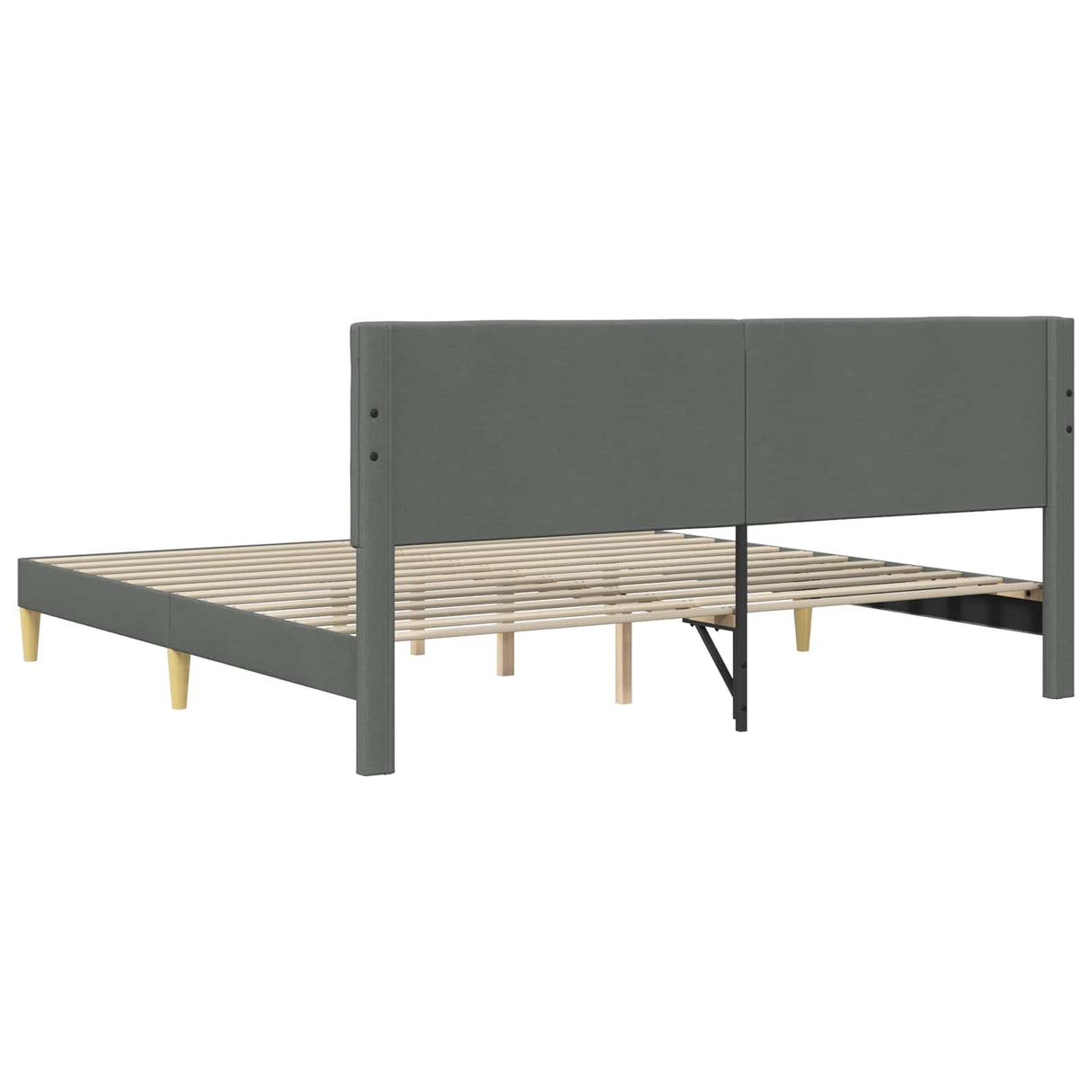 Bed Frame with Headboard Dark Grey 180 x 200 cm Fabric