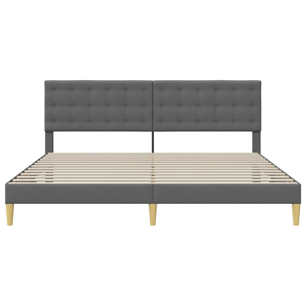 Bed Frame with Headboard Dark Grey 180 x 200 cm Fabric
