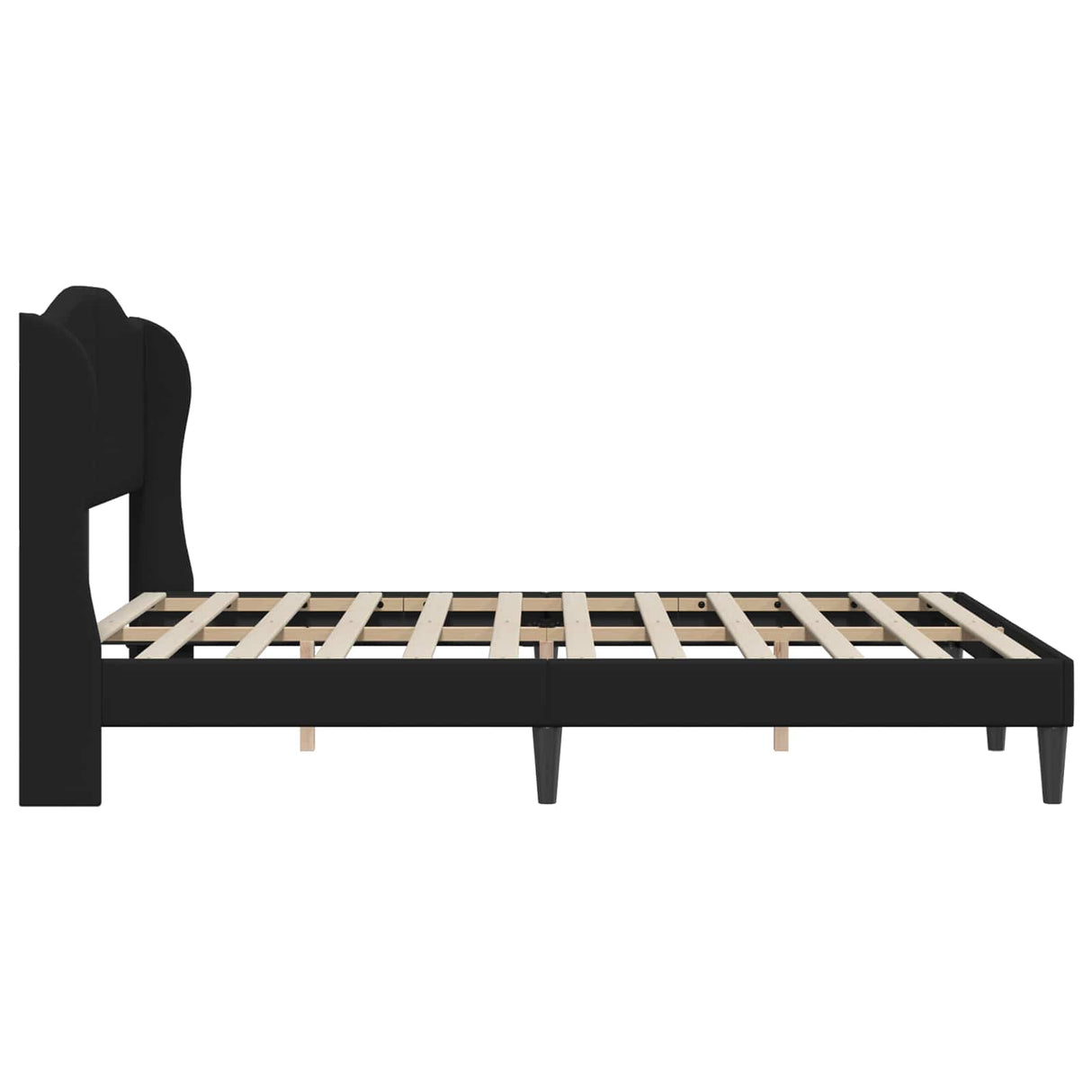 Bed Frame with Headboard Black 137 x 190 cm Faux Leather