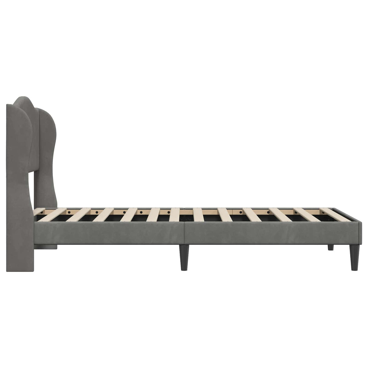 Bed Frame with Headboard Dark Grey 90 x 190 cm Velvet
