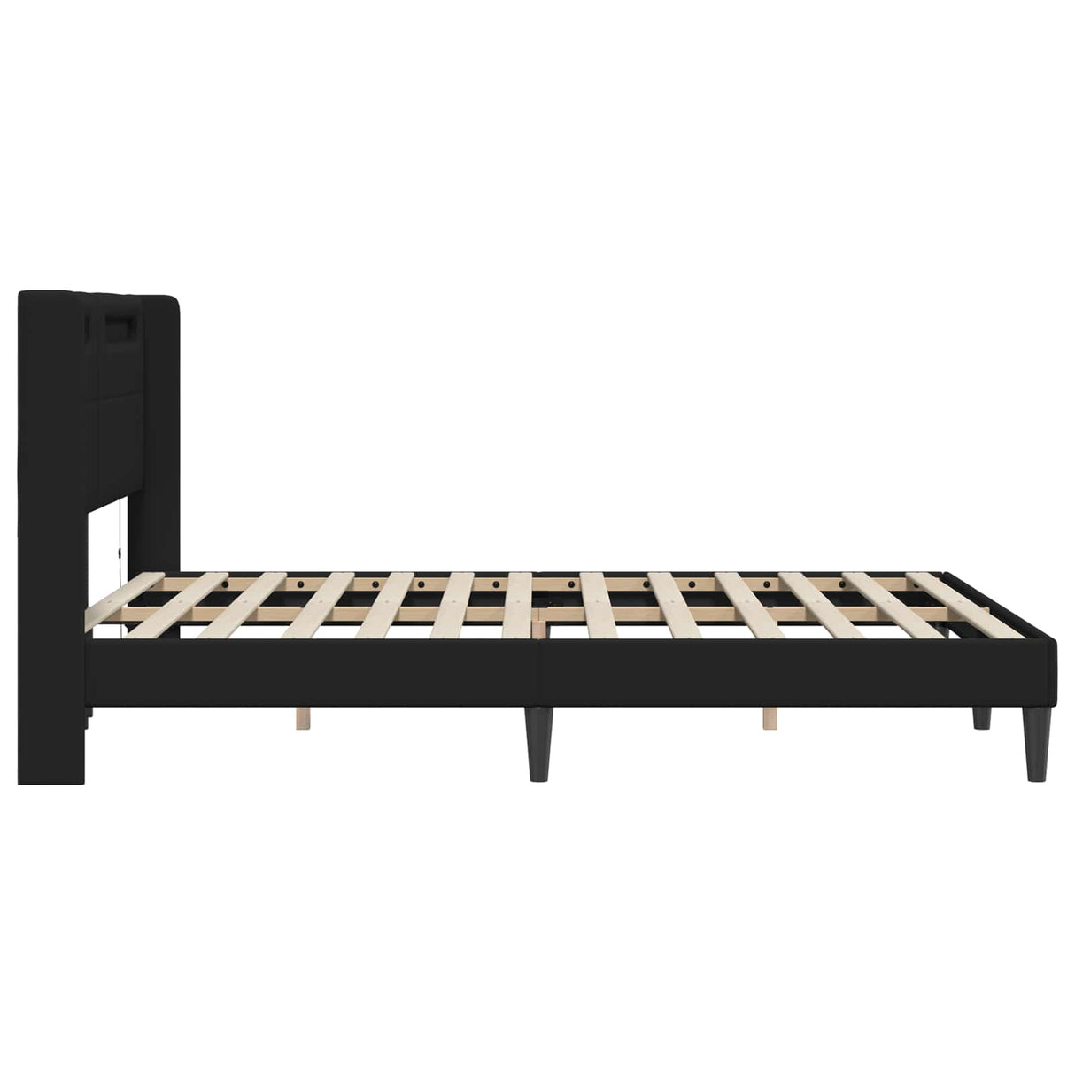 Bed Frame with LED Strip Lights Black 137 x 190 cm Faux Leather