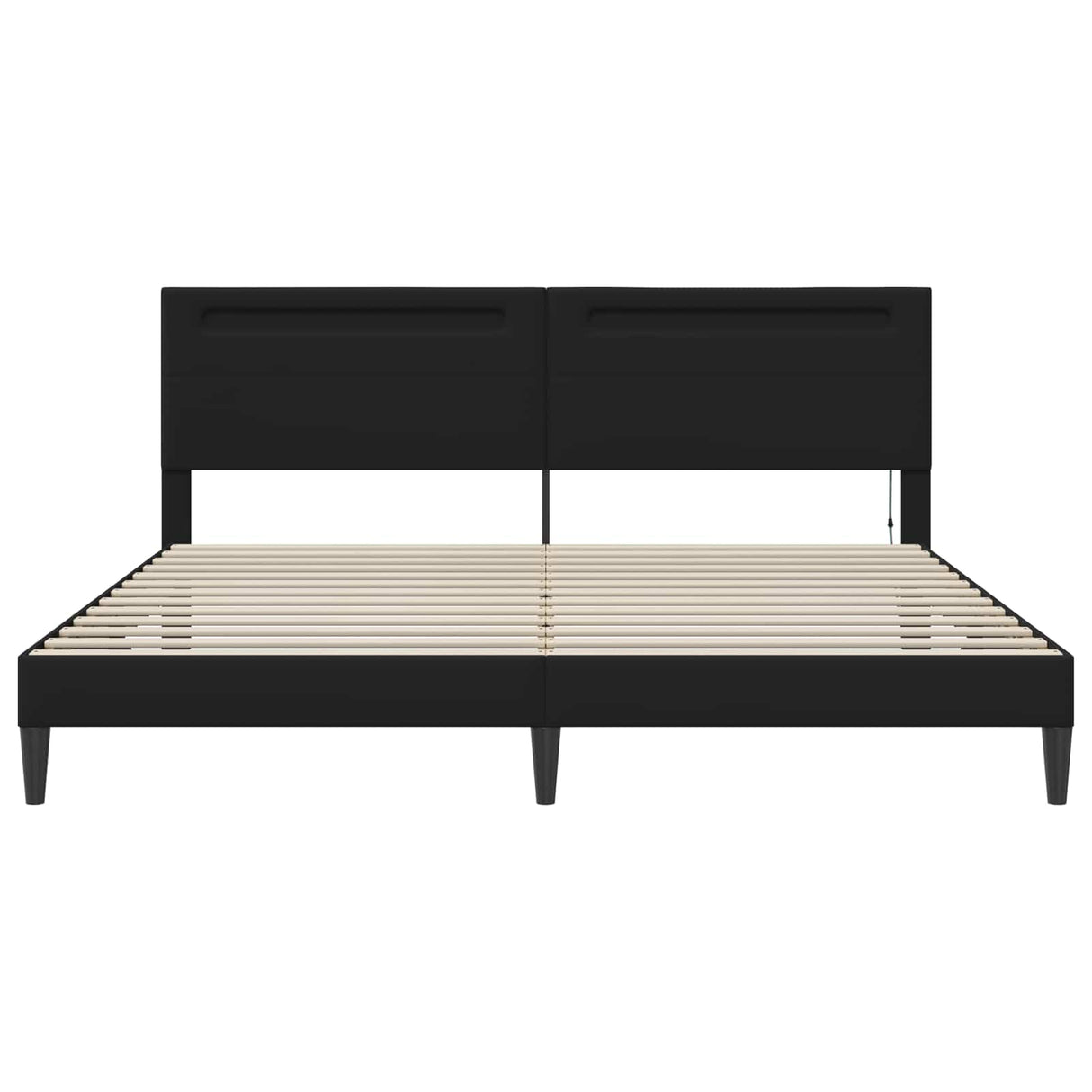 Bed Frame with LED Strip Lights Black 180 x 200 cm Faux Leather