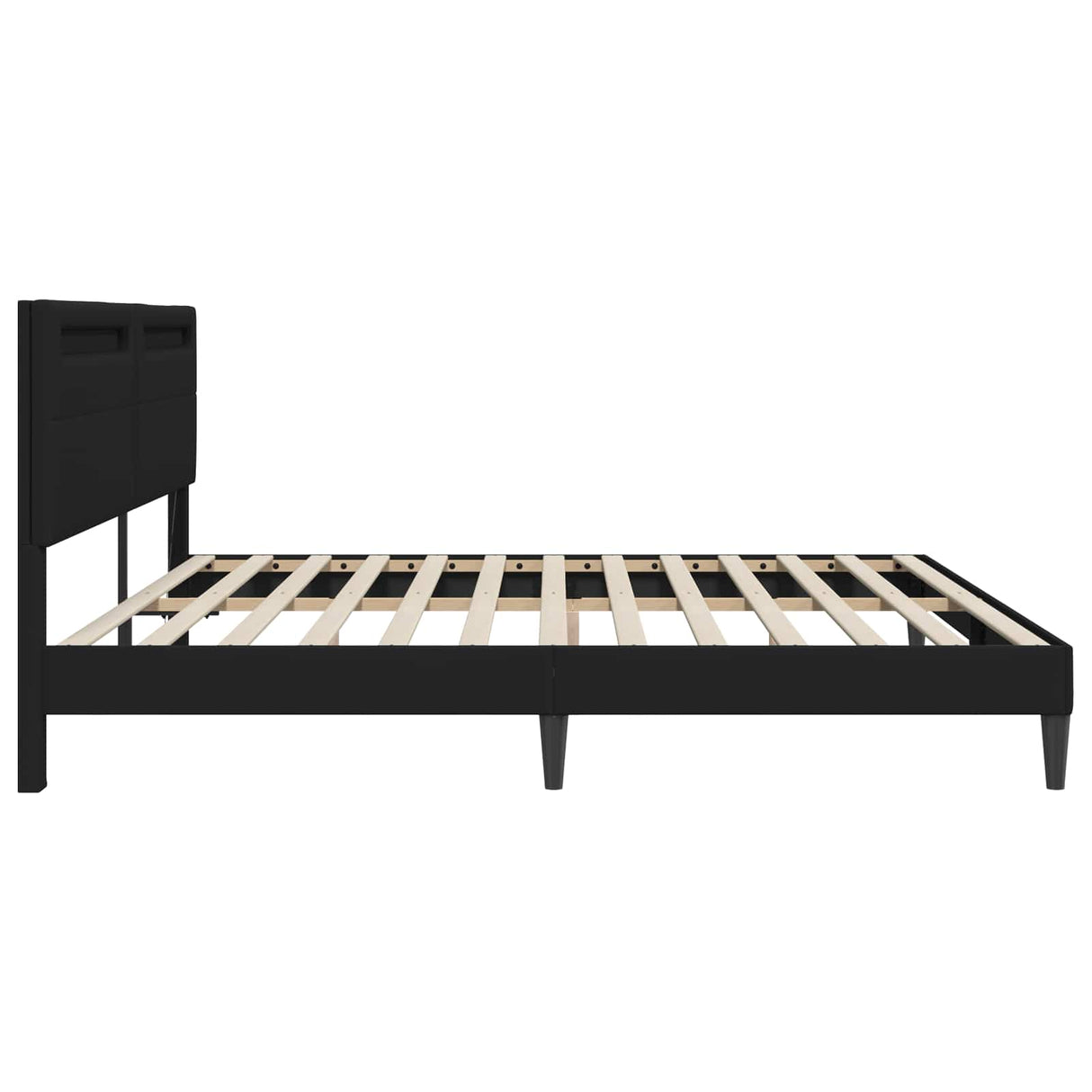 Bed Frame with LED Strip Lights Black 180 x 200 cm Faux Leather