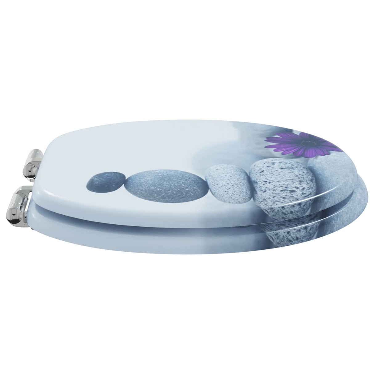 Soft-Close Toilet Seat 2 pcs Grey 44 x 38 cm MDF board