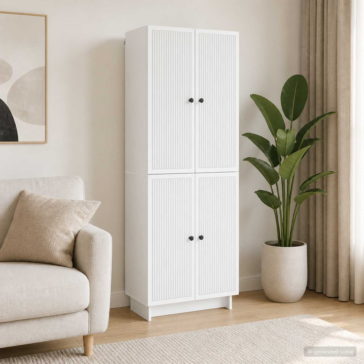 Cabinet Set 2 pcs White 66 x 34.5 x 90 cm Engineered Wood