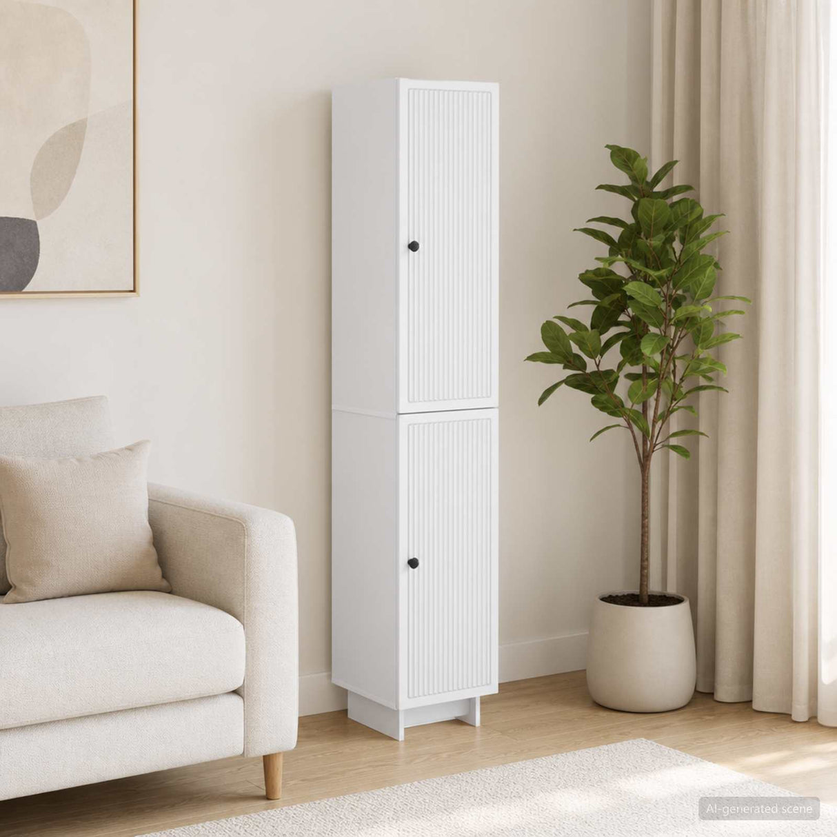 Cabinet Set 2 pcs White 34.5 x 33 x 90 cm Engineered Wood