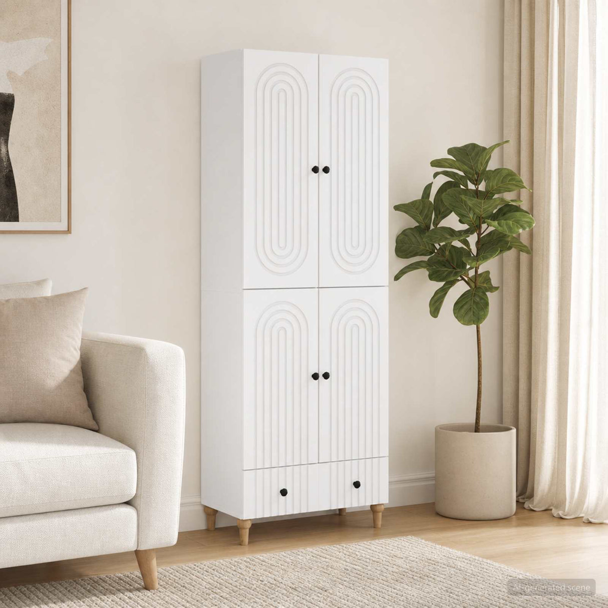 Cabinet Set 2 pcs 66 x 34.5 x 95 cm Engineered Wood