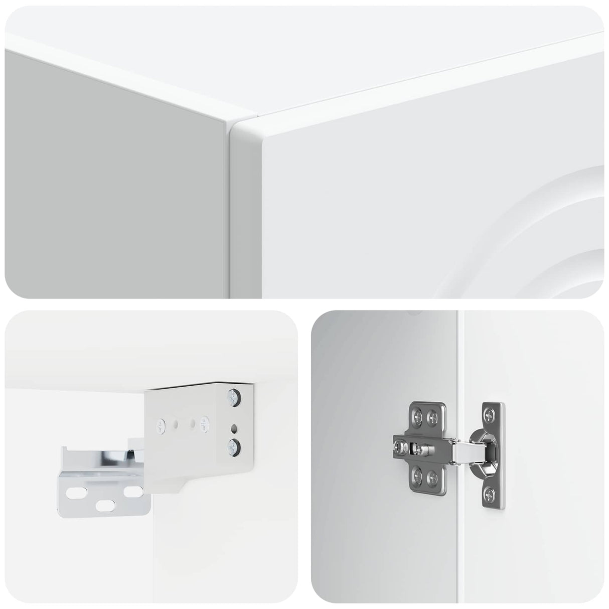 Cabinet Set 2 pcs White Engineered Wood