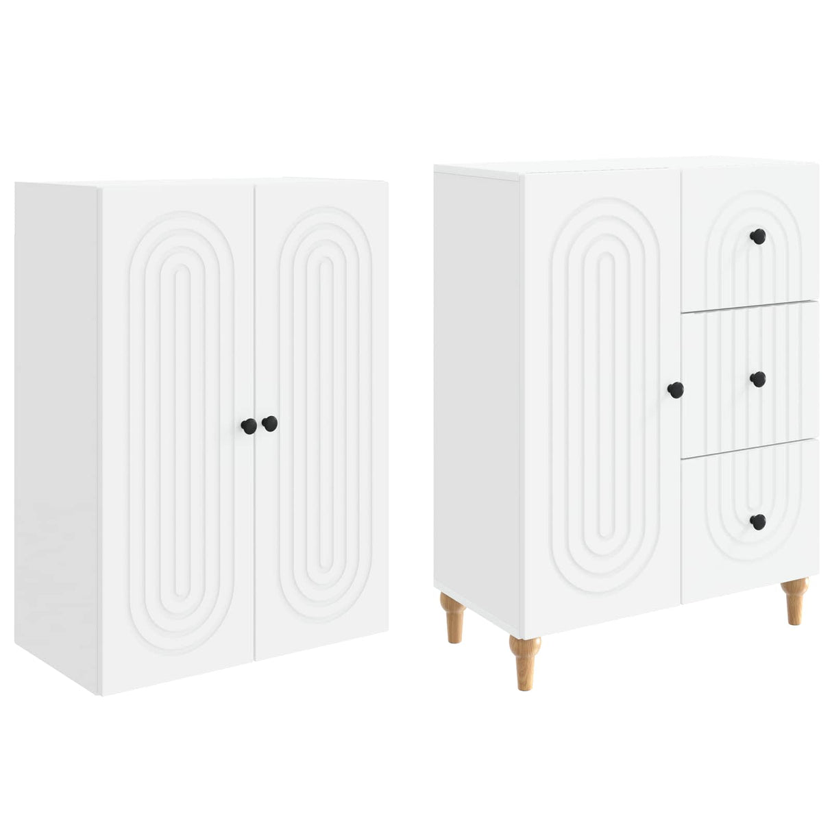 Cabinet Set 2 pcs White 66 x 34.5 x 90 cm Engineered Wood