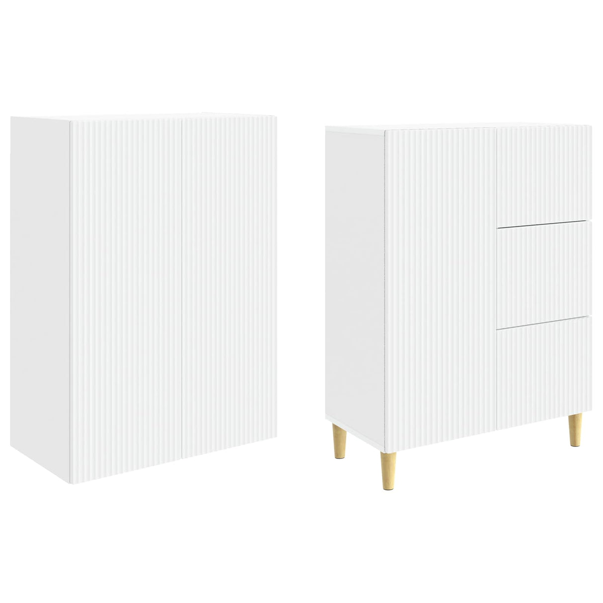 Cabinet Set 2 pcs White 66 x 34.5 x 90 cm Engineered Wood