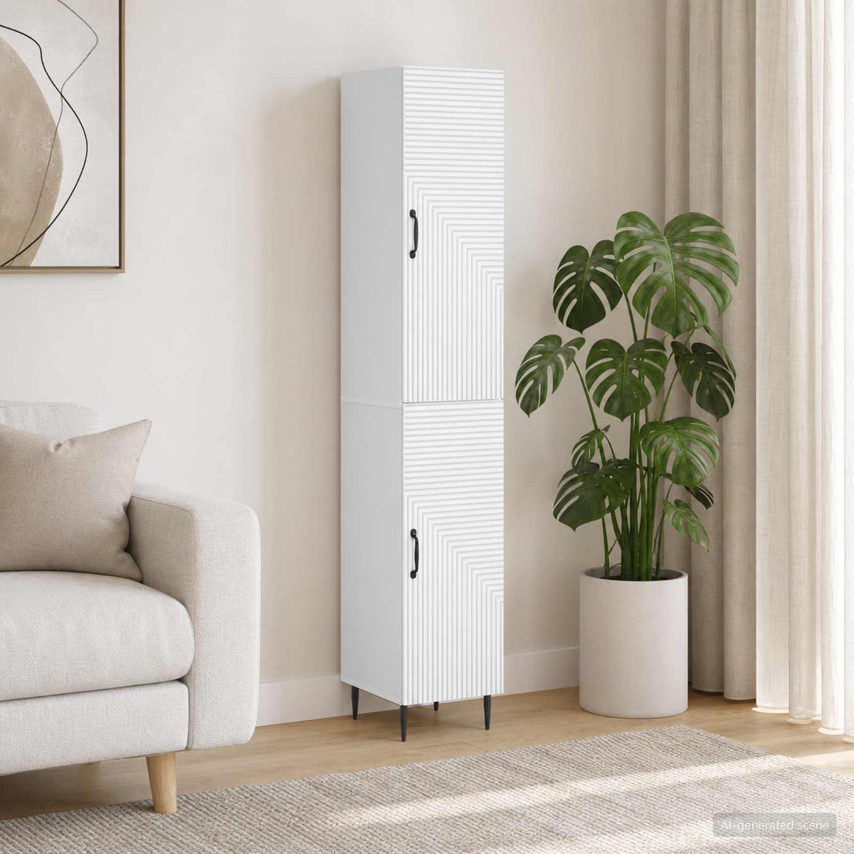 Cabinet Set 2 pcs White 33 x 34.5 x 89.5 cm Engineered Wood