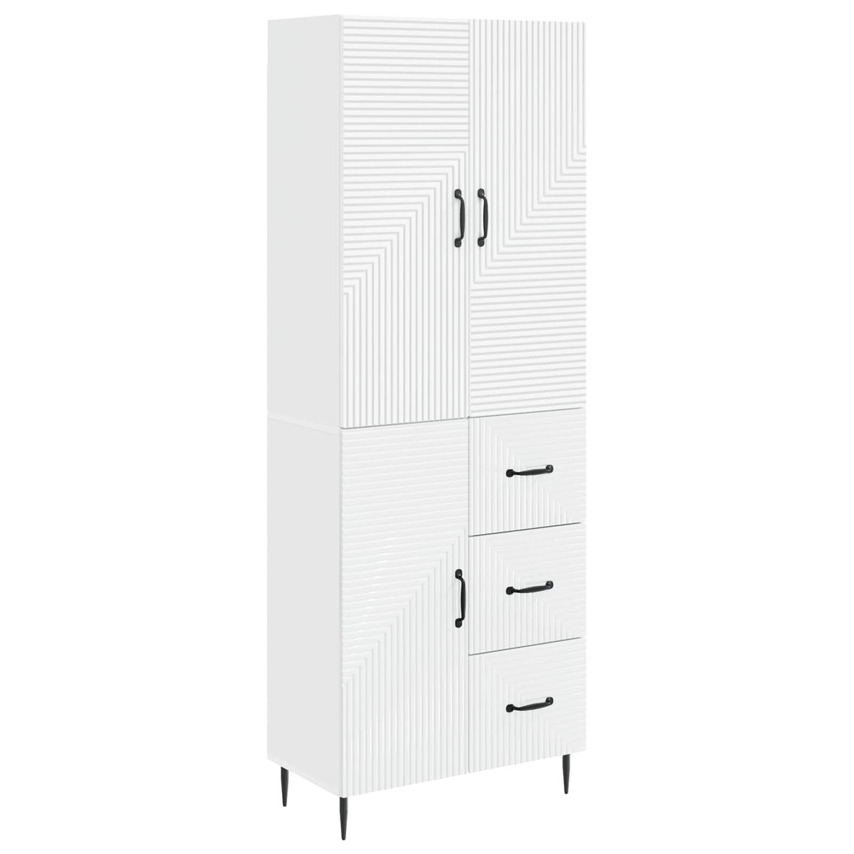 Cabinet Set 2 pcs White 66 x 34.5 x 89.5 cm Engineered Wood