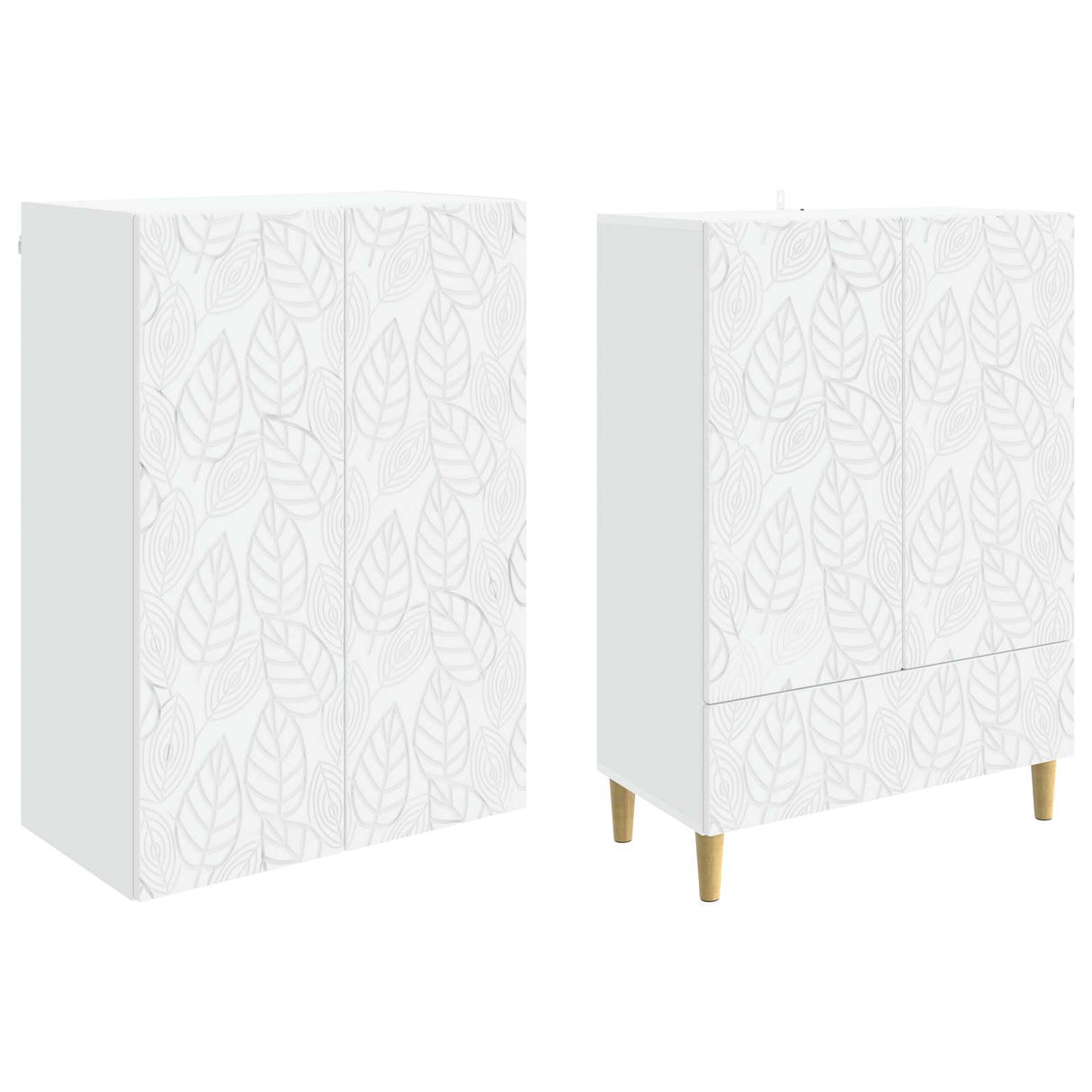 Cabinet Set 2 pcs White Engineered Wood