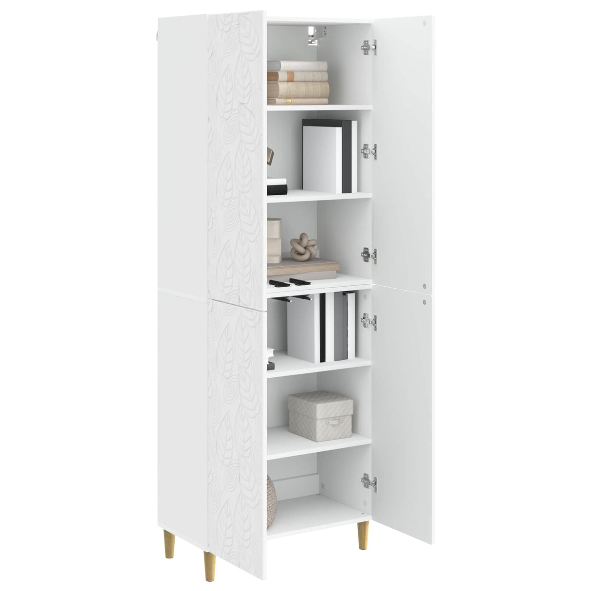 Cabinet Set 2 pcs White Engineered Wood