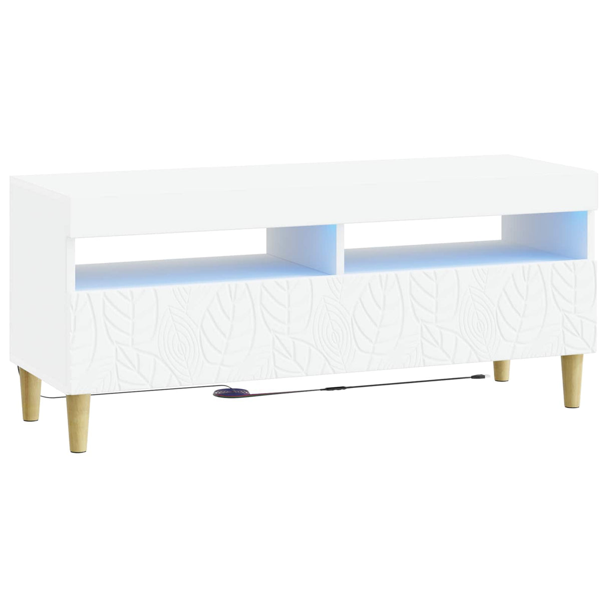 3 Piece LED TV Cabinet DELFT White Engineered Wood
