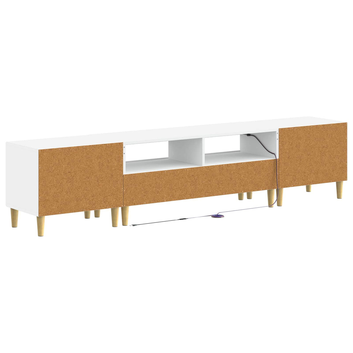 3 Piece LED TV Cabinet DELFT White Engineered Wood