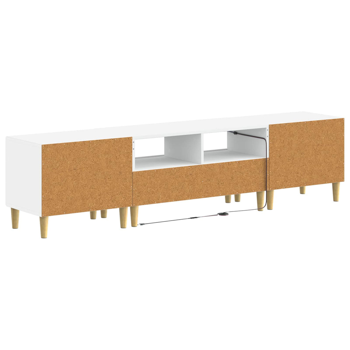 3 Piece LED TV Cabinet DELFT White Engineered Wood