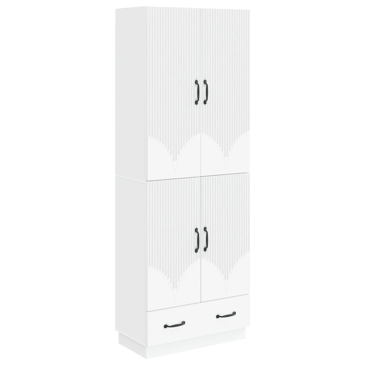 Cabinet Set 2 pcs White Engineered Wood