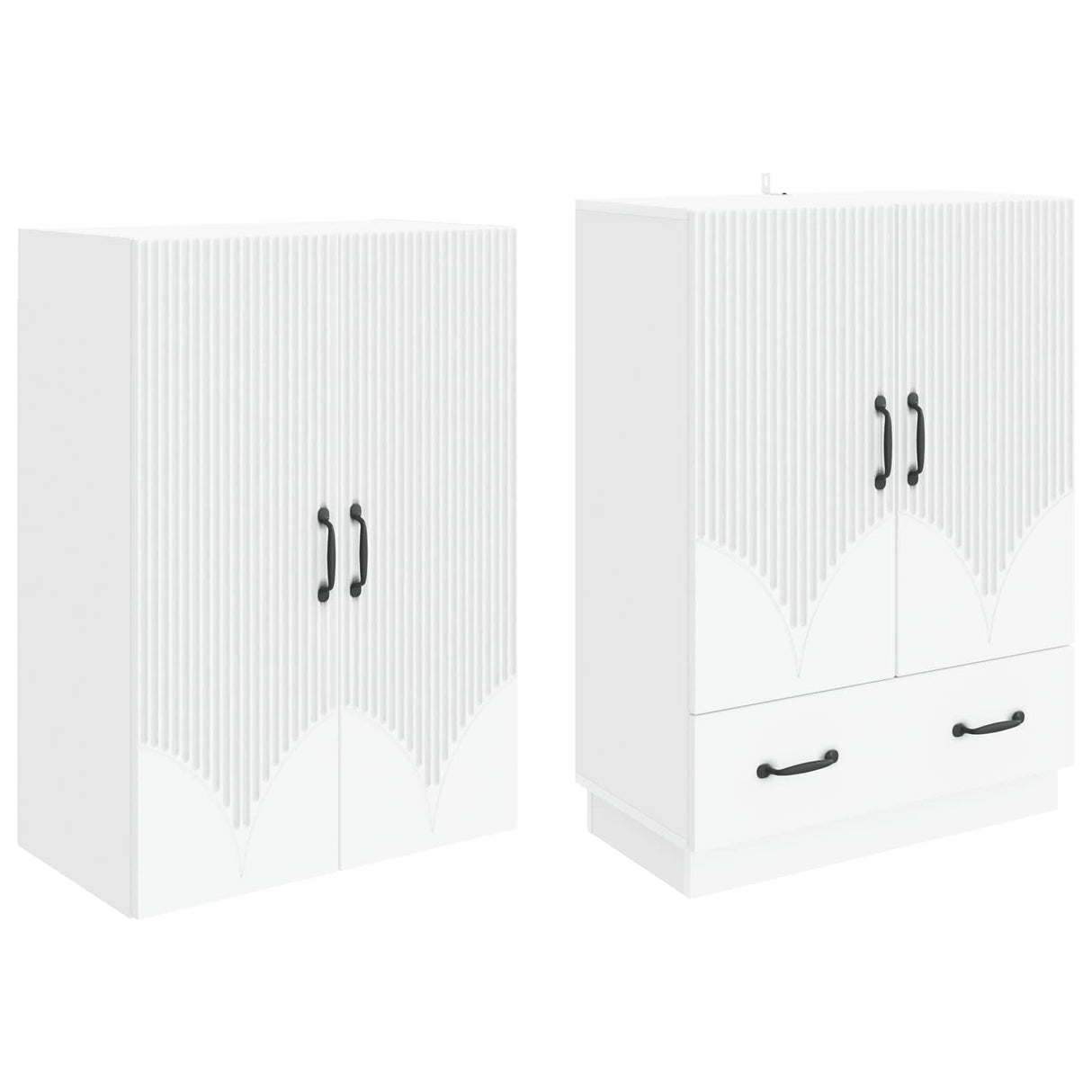 Cabinet Set 2 pcs White Engineered Wood