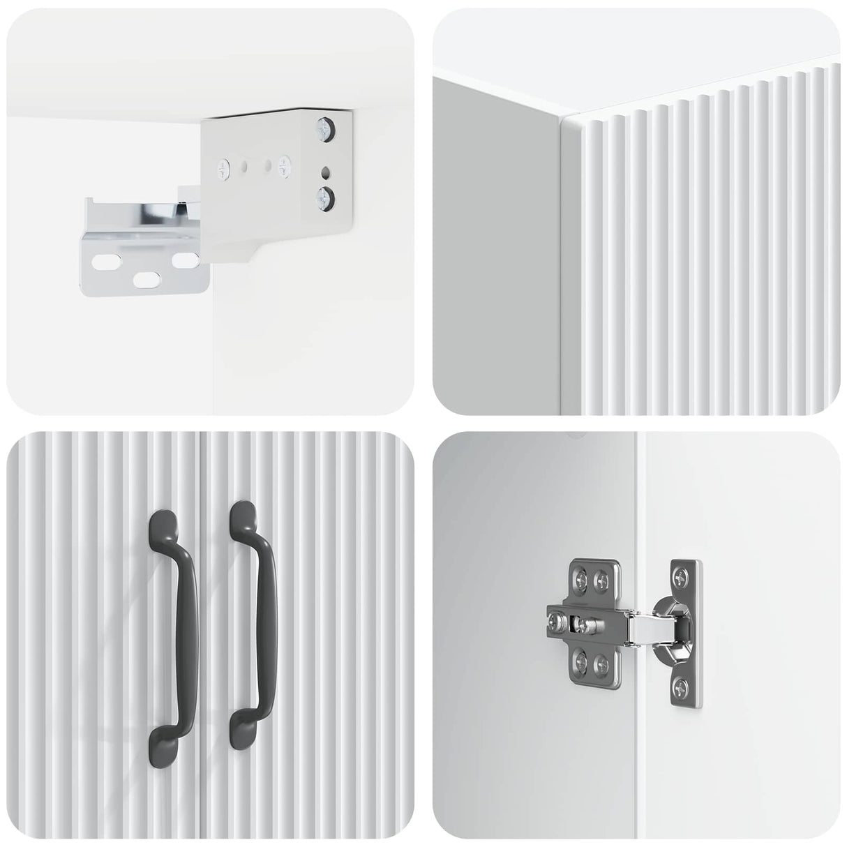 Cabinet Set 2 pcs White Engineered Wood
