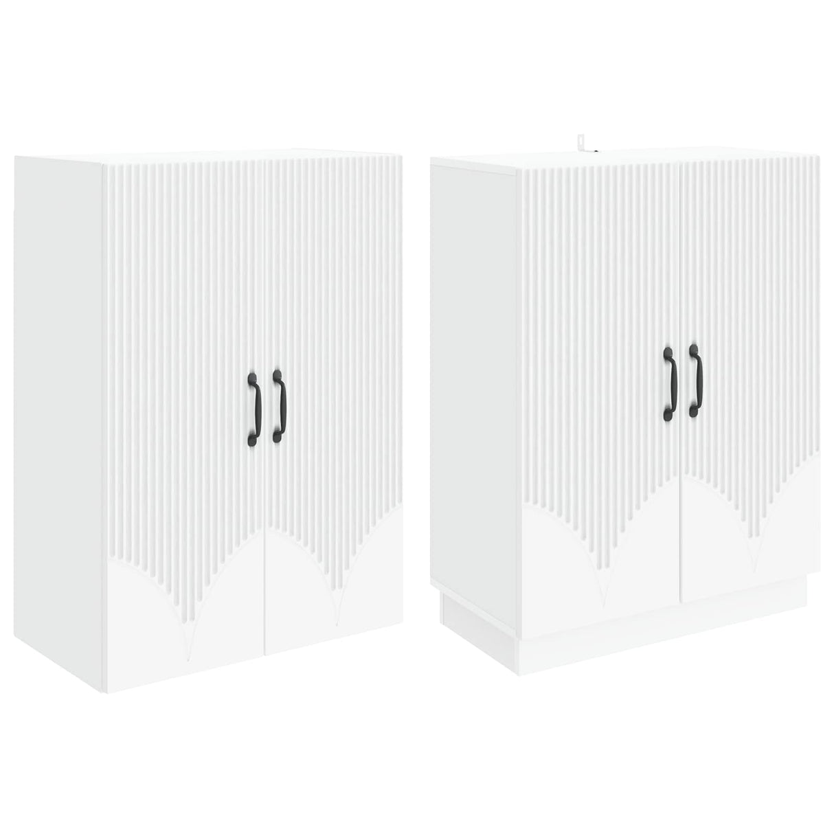 Cabinet Set 2 pcs White Engineered Wood