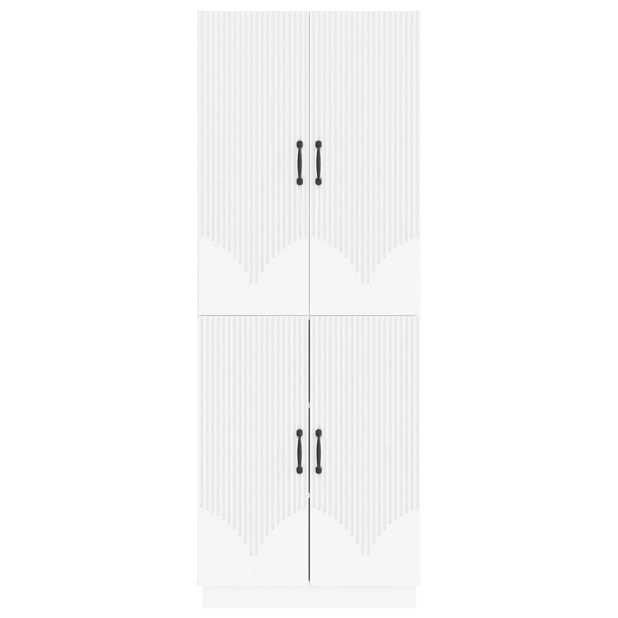Cabinet Set 2 pcs White Engineered Wood