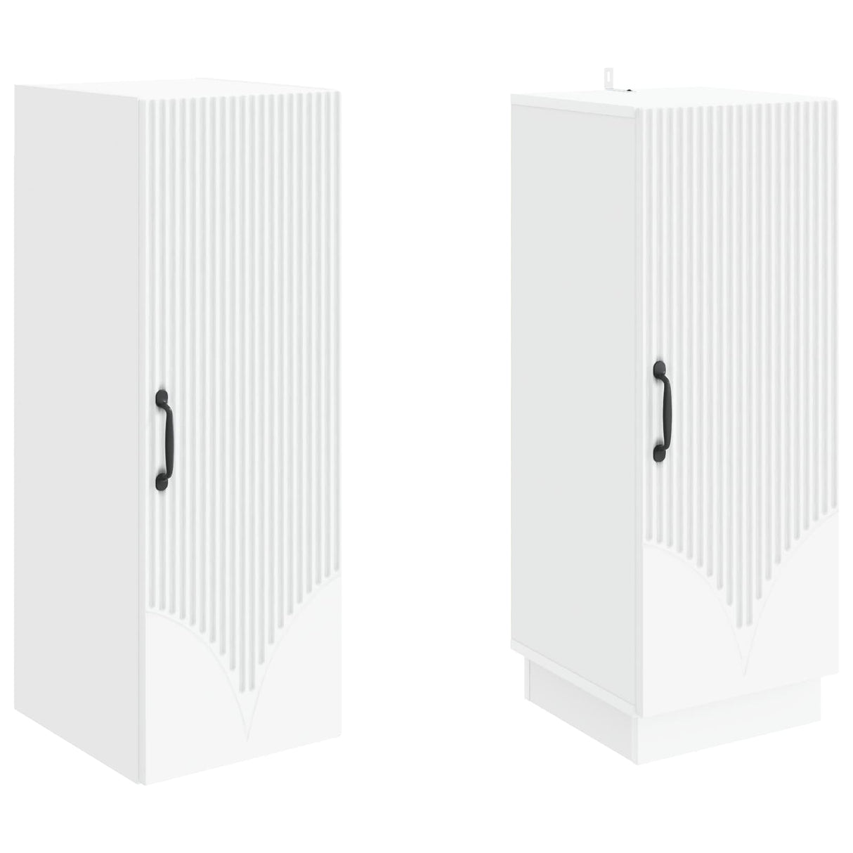 Cabinet Set 2 pcs White Engineered Wood