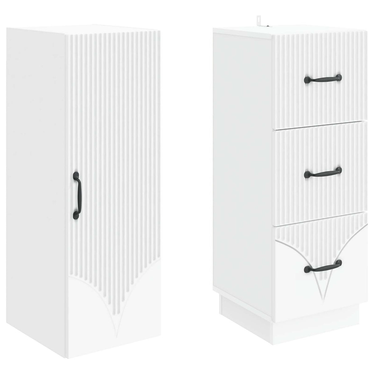 Cabinet Set 2 pcs White 33 x 34.5 x 87 cm Engineered Wood