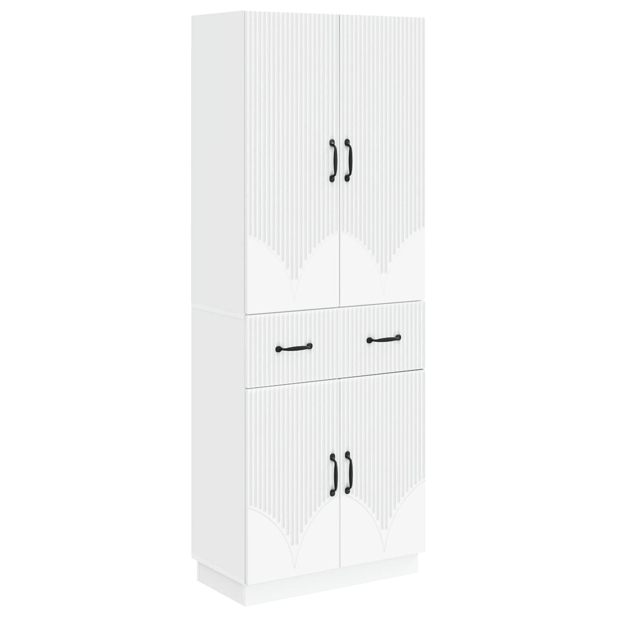 Cabinet Set 2 pcs White Engineered Wood