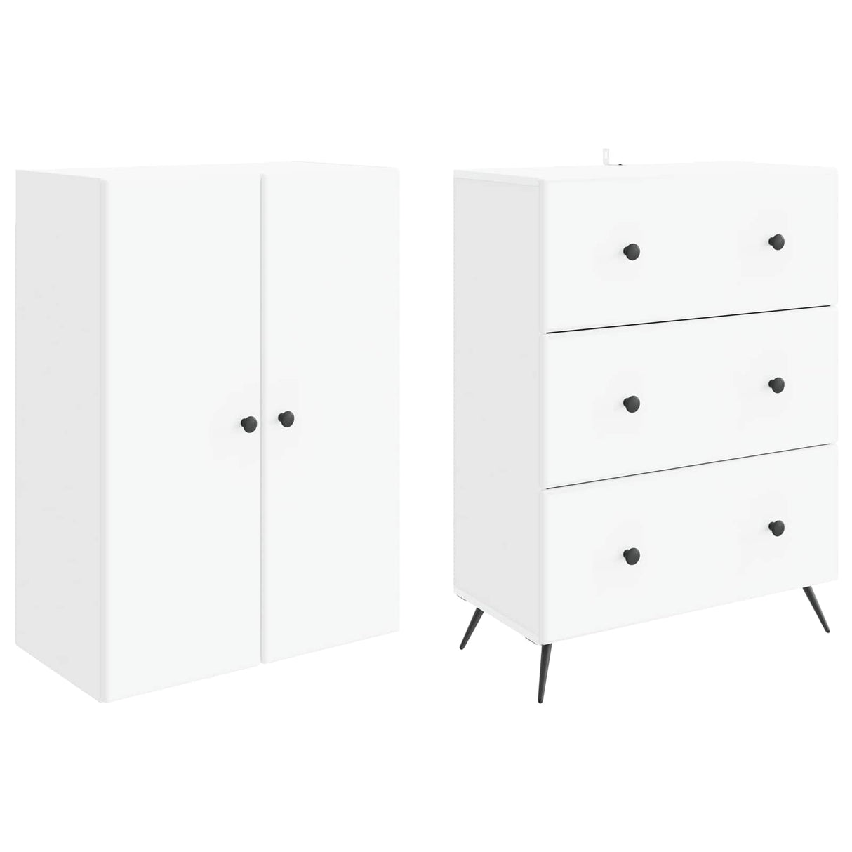 Cabinet Set 2 pcs White 66 x 34.5 x 90 cm Engineered Wood