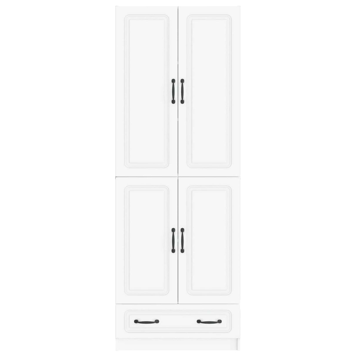 Cabinet Set 2 pcs White Engineered Wood