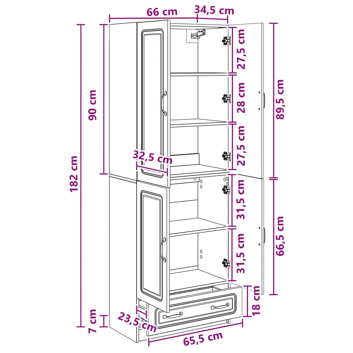 Cabinet Set 2 pcs White Engineered Wood