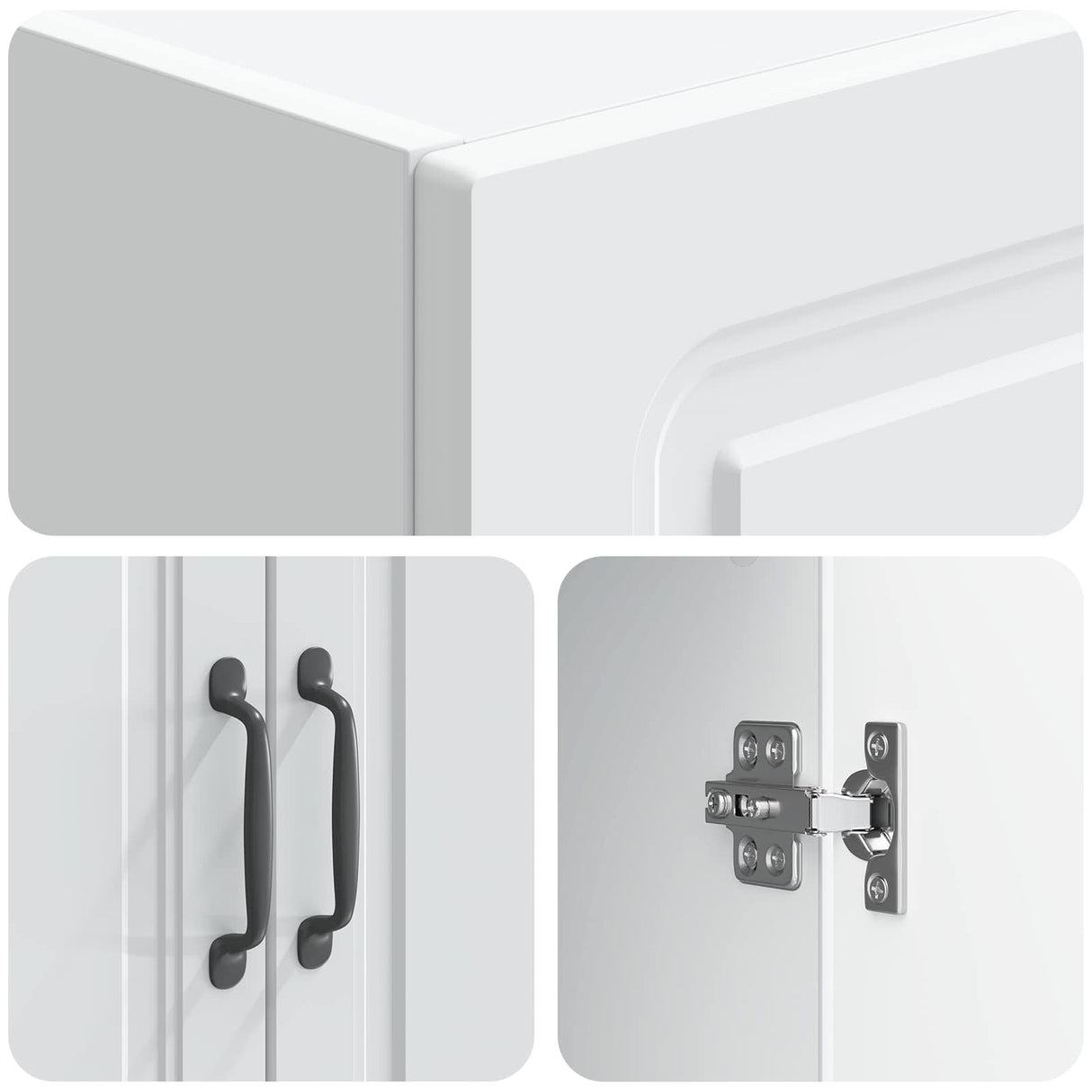 Cabinet Set 2 pcs White Engineered Wood