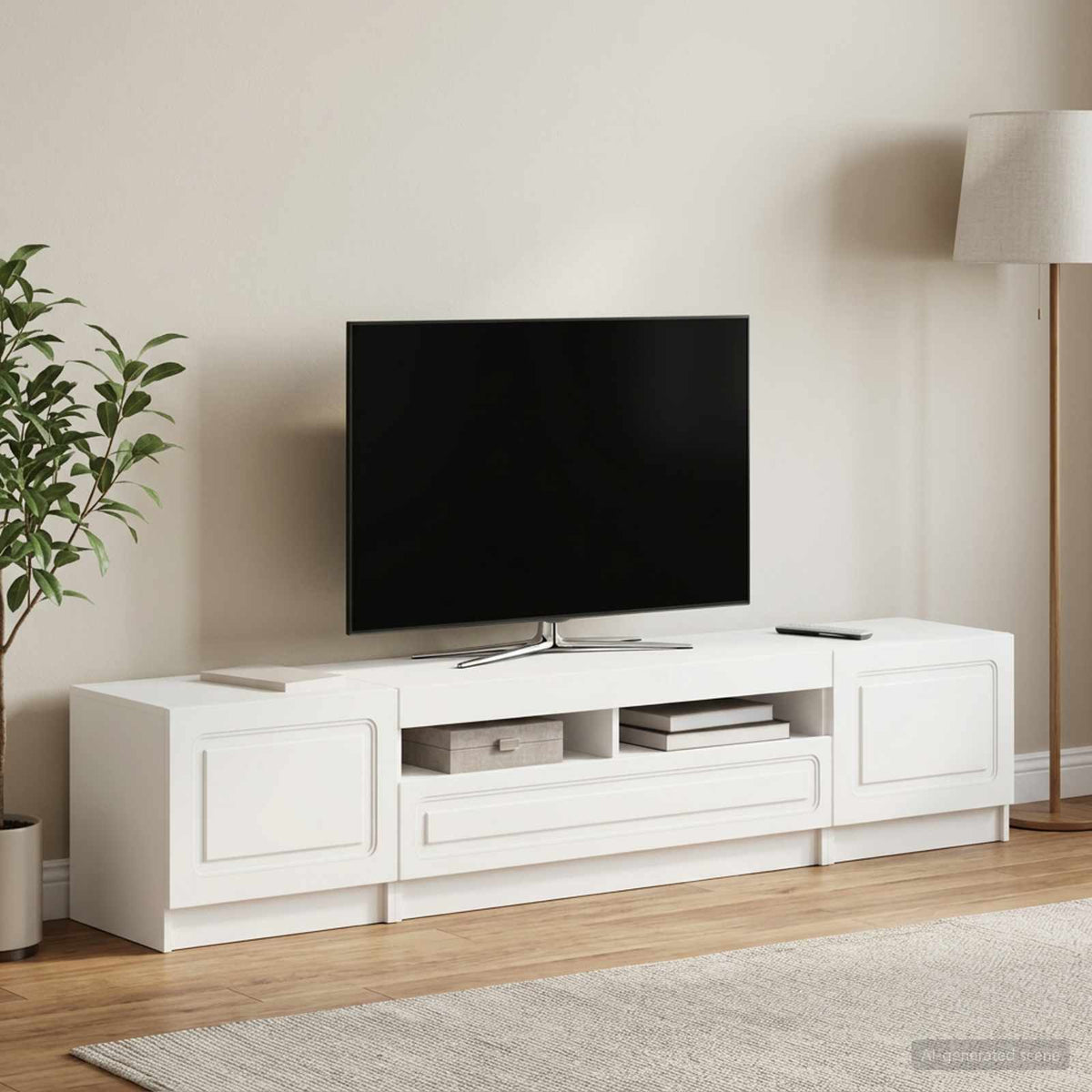 LED TV Cabinet UTRECHT 3 pcs White Engineered Wood
