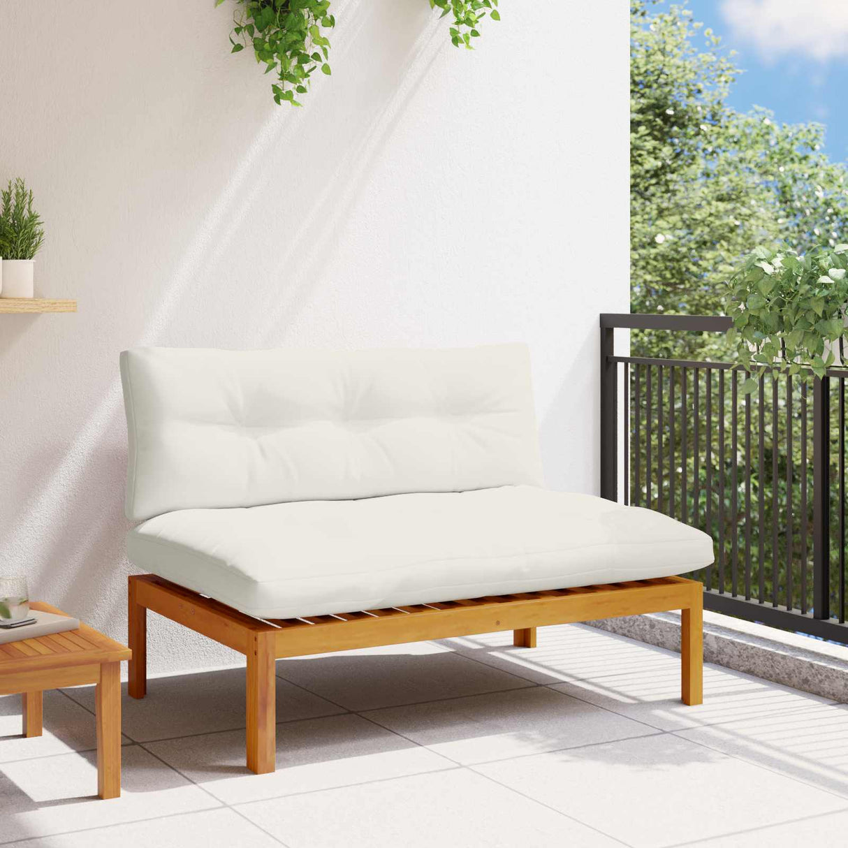Middle Sofa Unit Natural and Cream White 120 x 80 x 82 cm