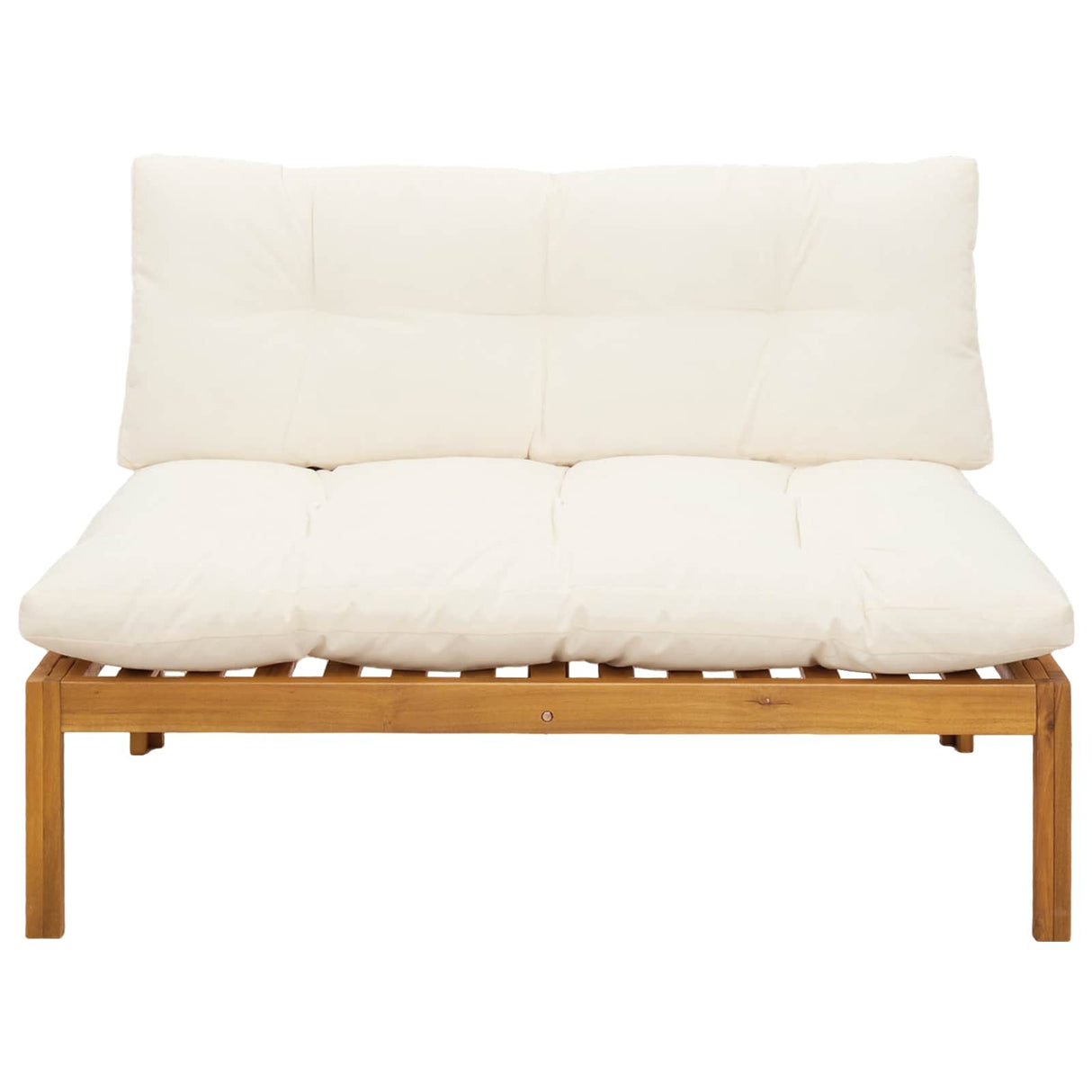 Garden Middle Sofa Natural and Cream White Acacia Wood