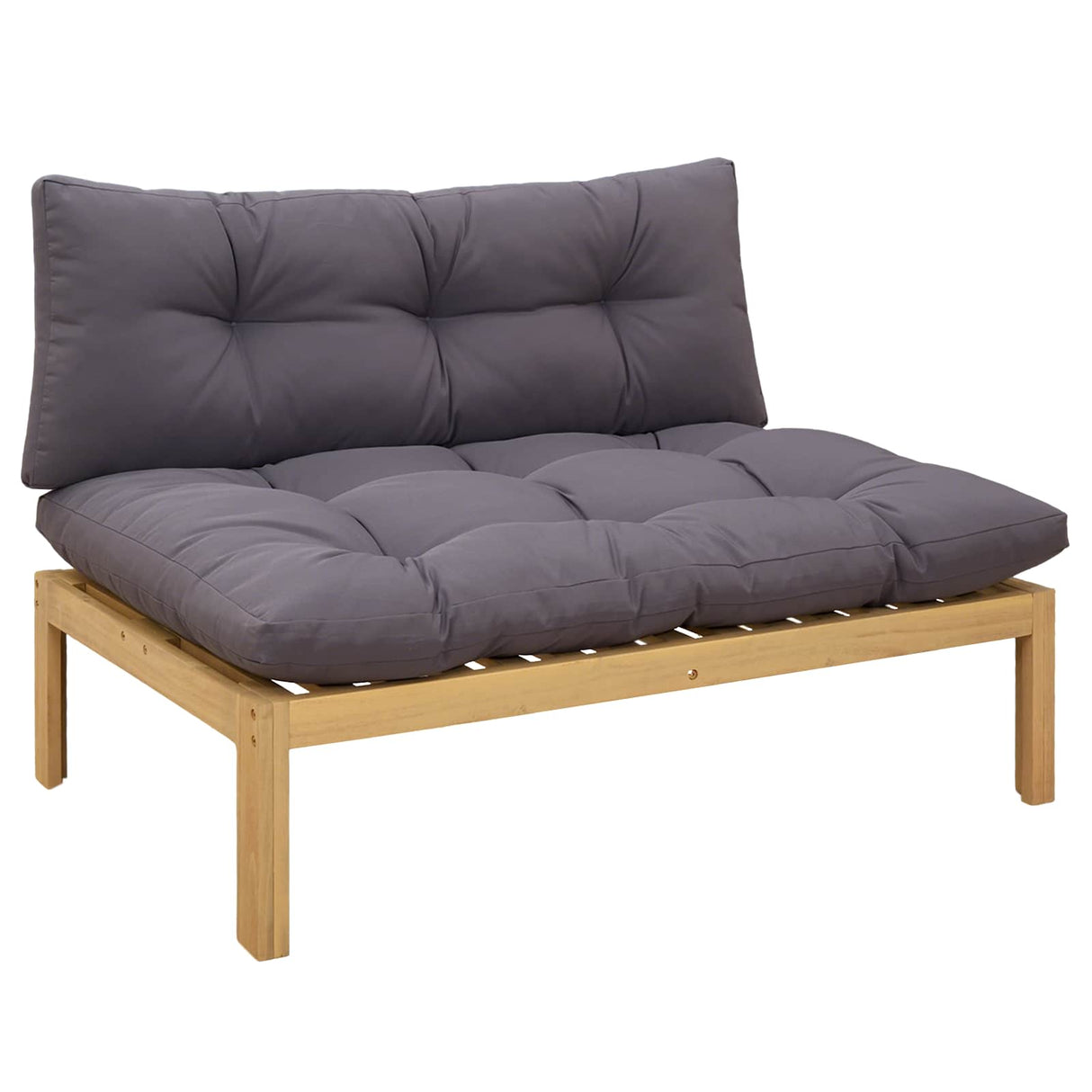 Middle Sofa Unit Light Acacia and Dark Grey 120 x 80 x 82 cm