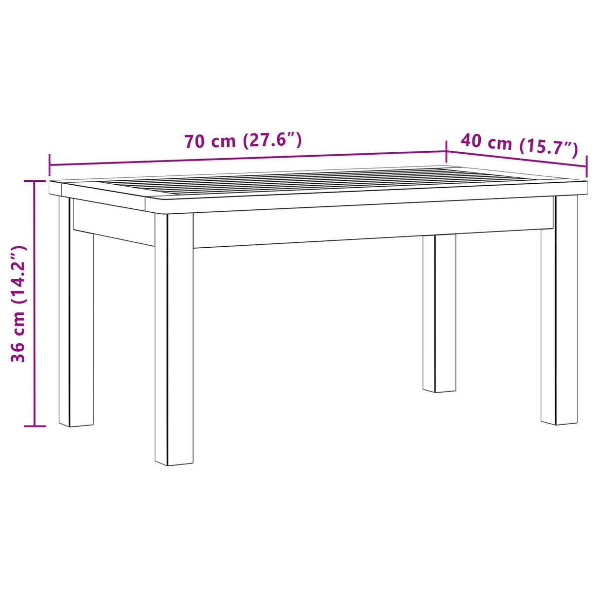 Coffee Table Light acacia 70 x 40 x 36 cm Solid Acacia Wood