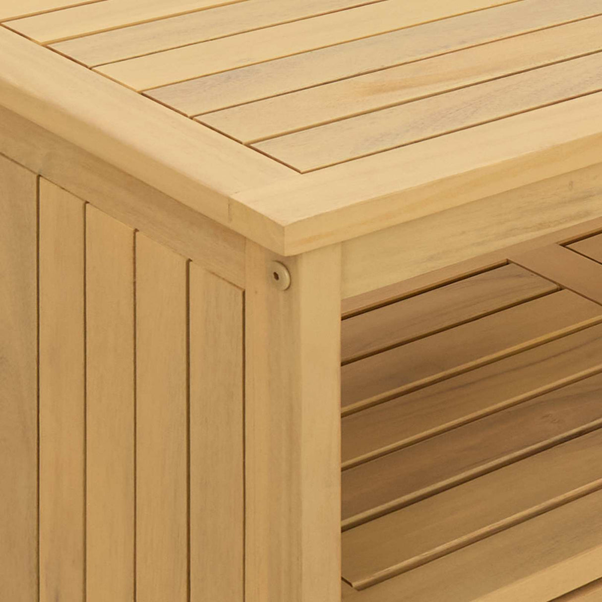 Garden Console Table with Storage Light acacia 110 x 35 x 75 cm