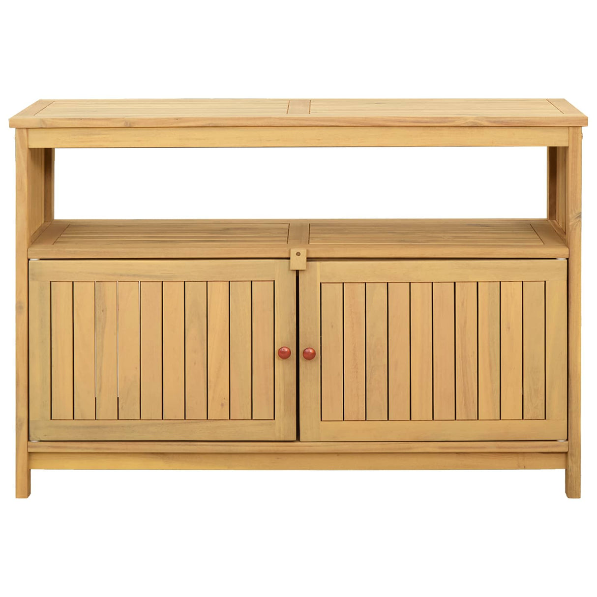 Garden Console Table with Storage Light acacia 110 x 35 x 75 cm
