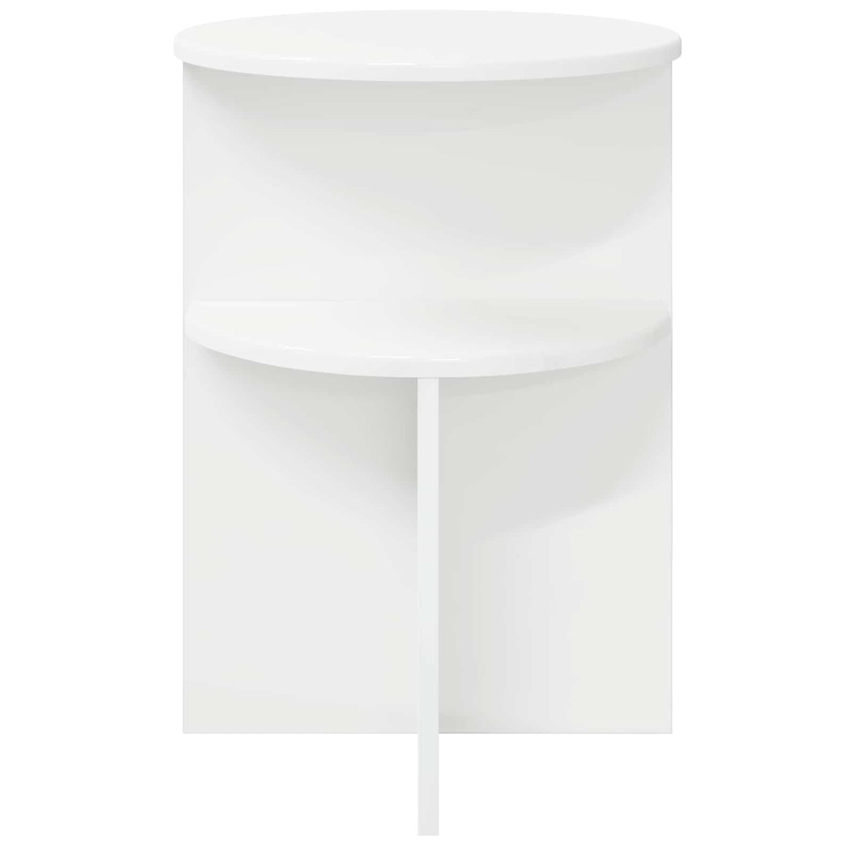 Side Table with Storage White Ø 39.5 x 55 cm Engineered Wood