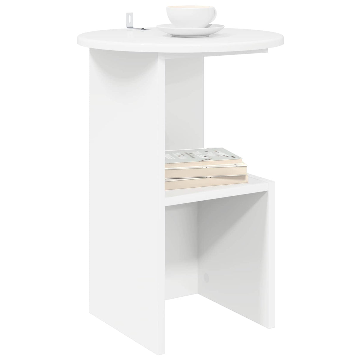 Side Table White Ø 39.5 x 55 cm Engineered Wood