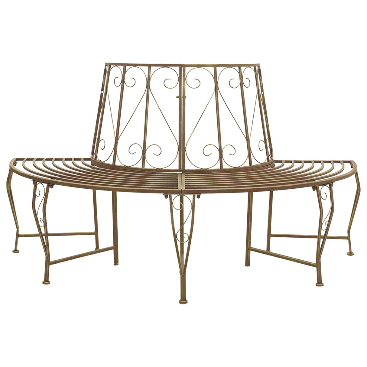Tree Bench 4-Seater 160 x 80 x 89 cm Steel Antique Brown