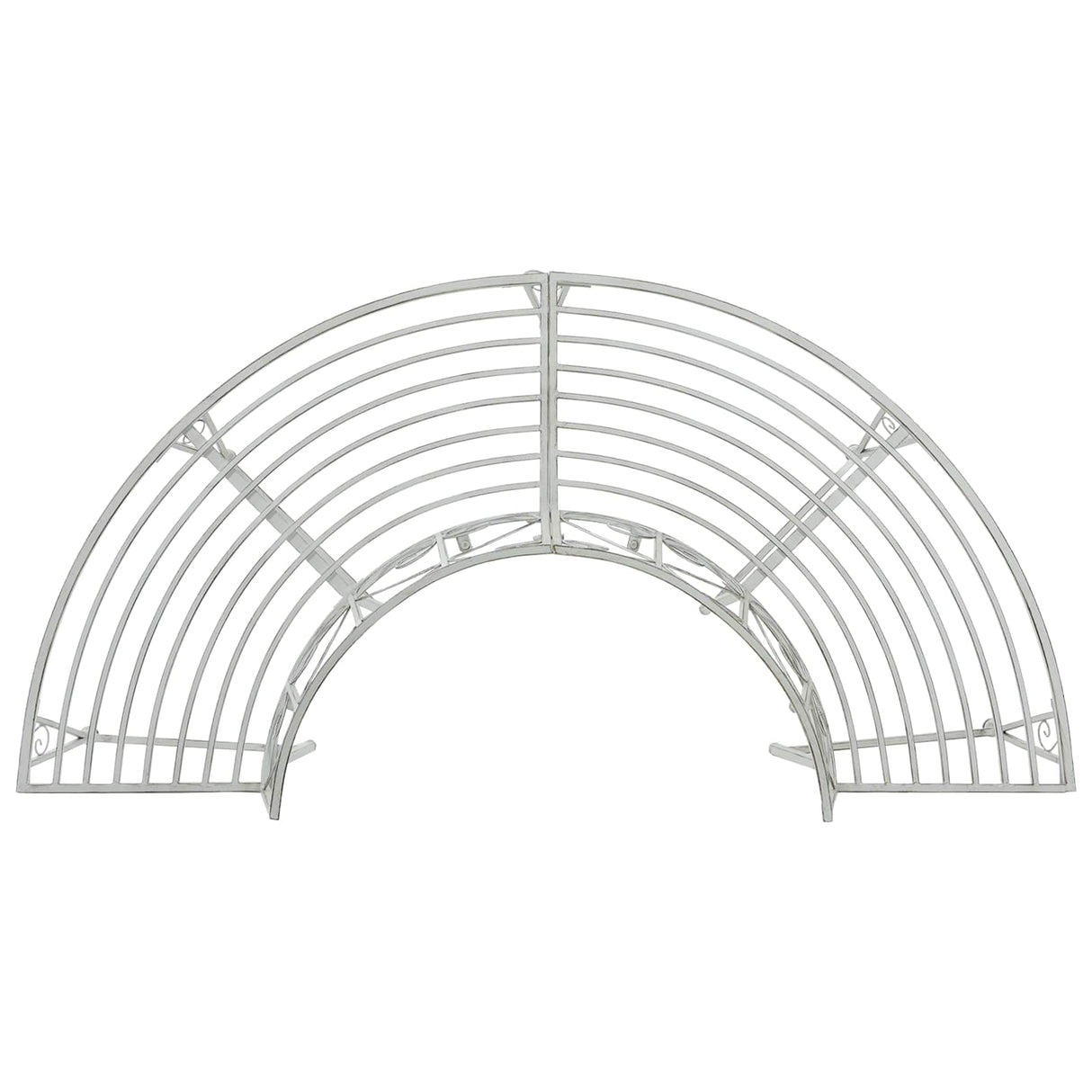 Tree Bench 4-Seater 160 x 80 x 89 cm Steel Antique White